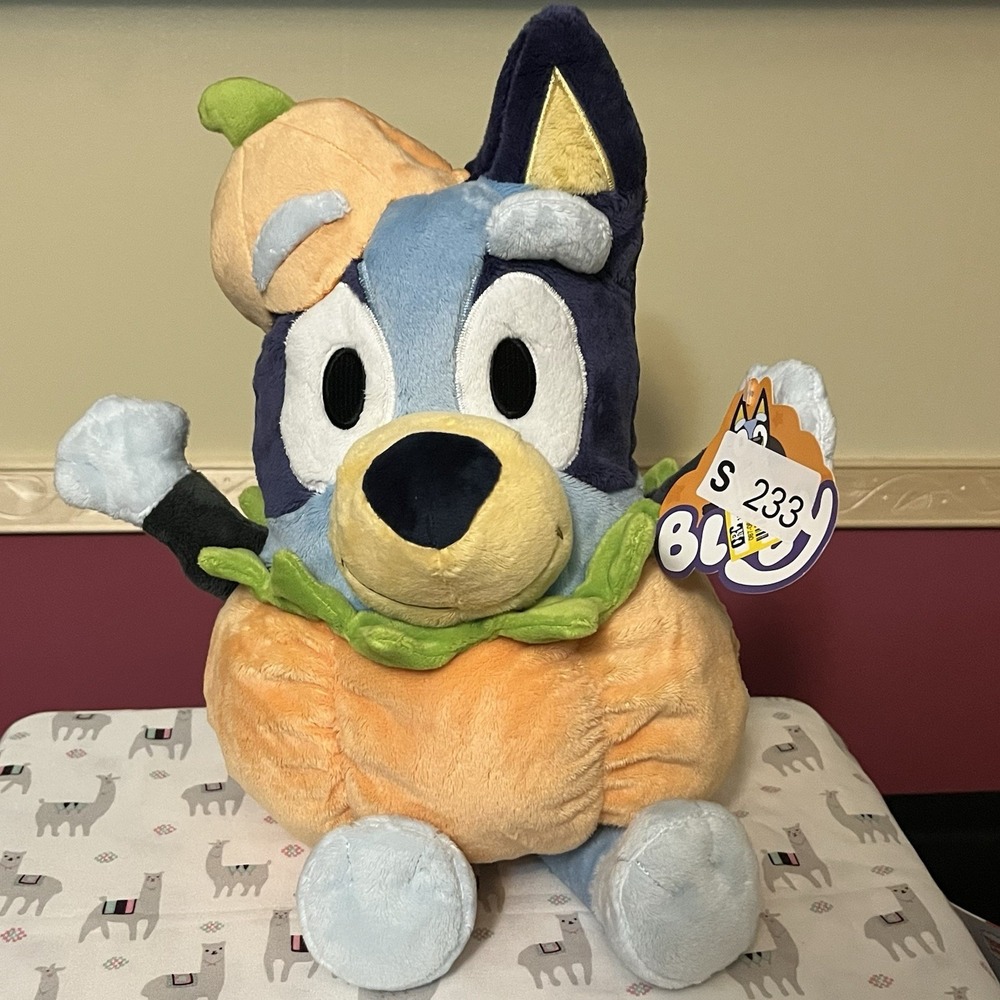 NEW Bluey Halloween Pumpkin Plush Soft Stuffed 16" Animal Adventures Plushie